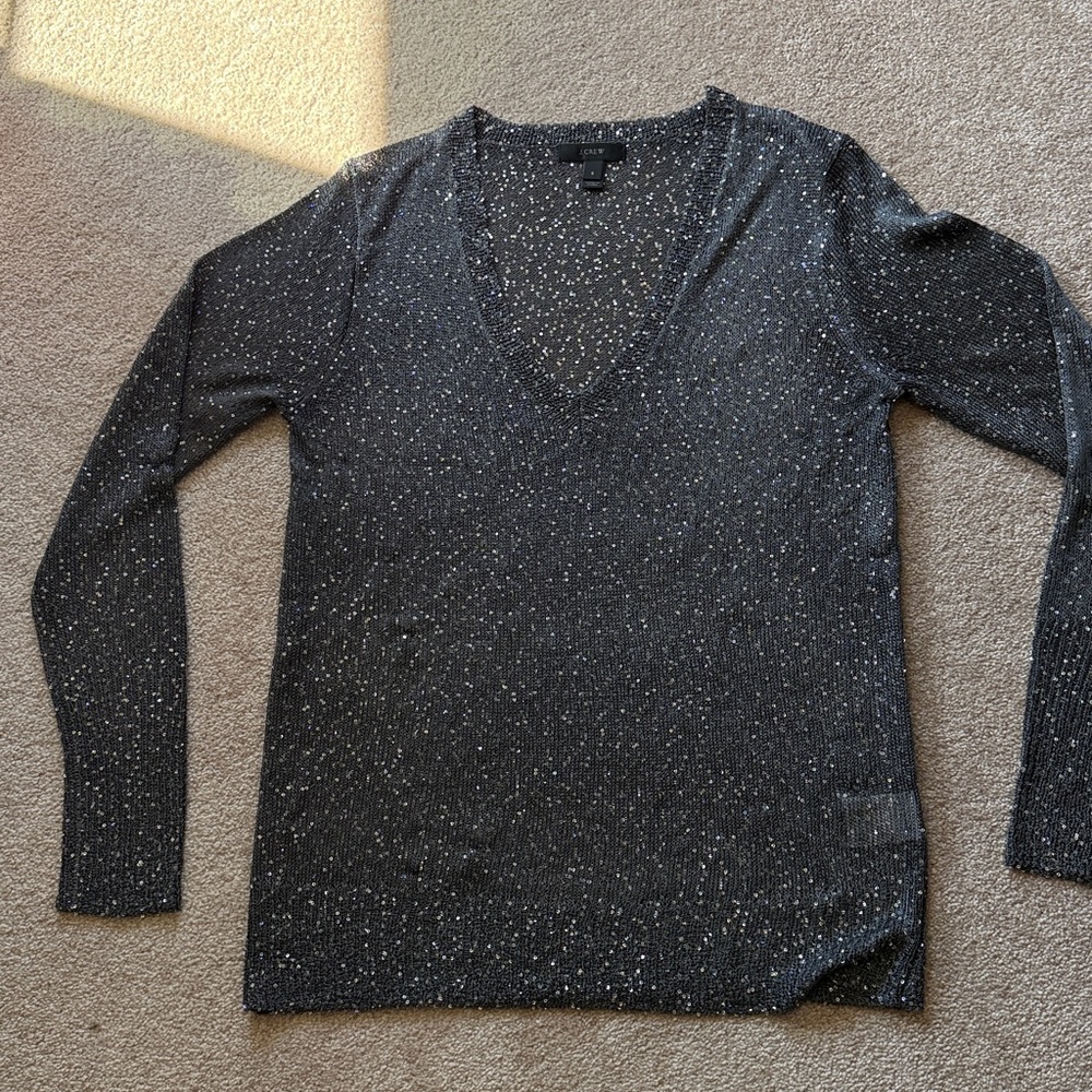J. Crew Black V-Neck Sweater